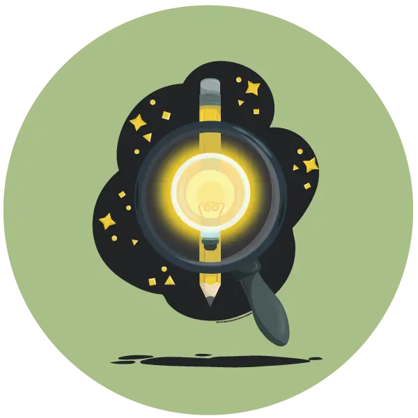Illustration used as icon representing one of four key principles to how the agency functions in the design process. Explore is the image.